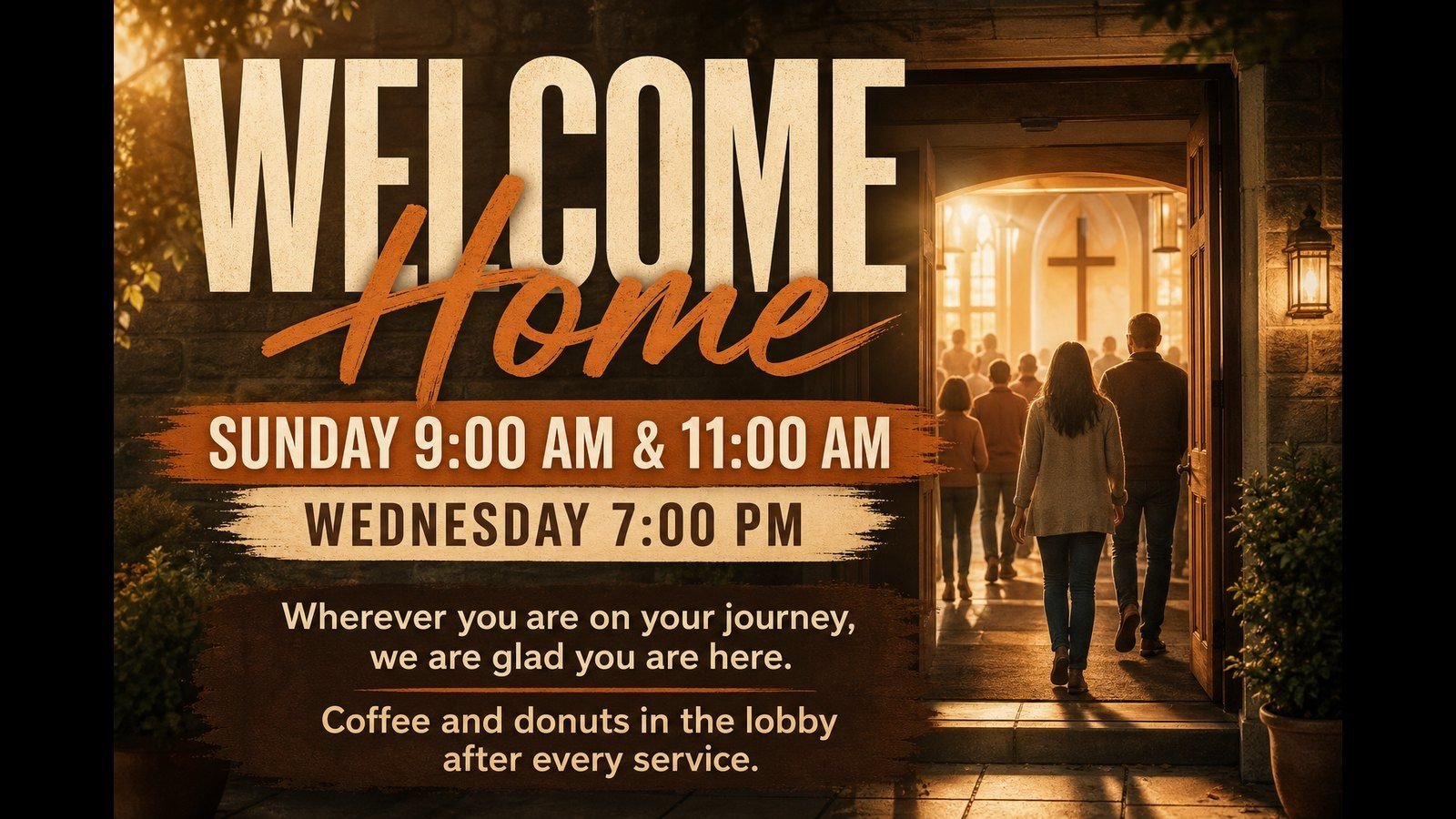 A church welcome slide