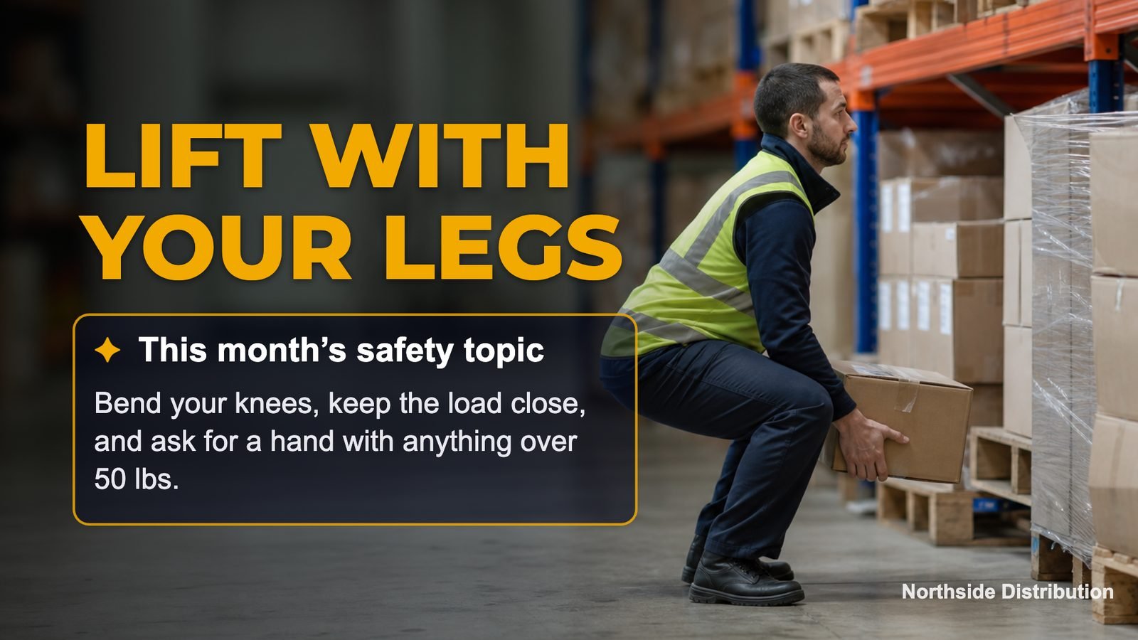 This month’s safety topic: lift with your legs