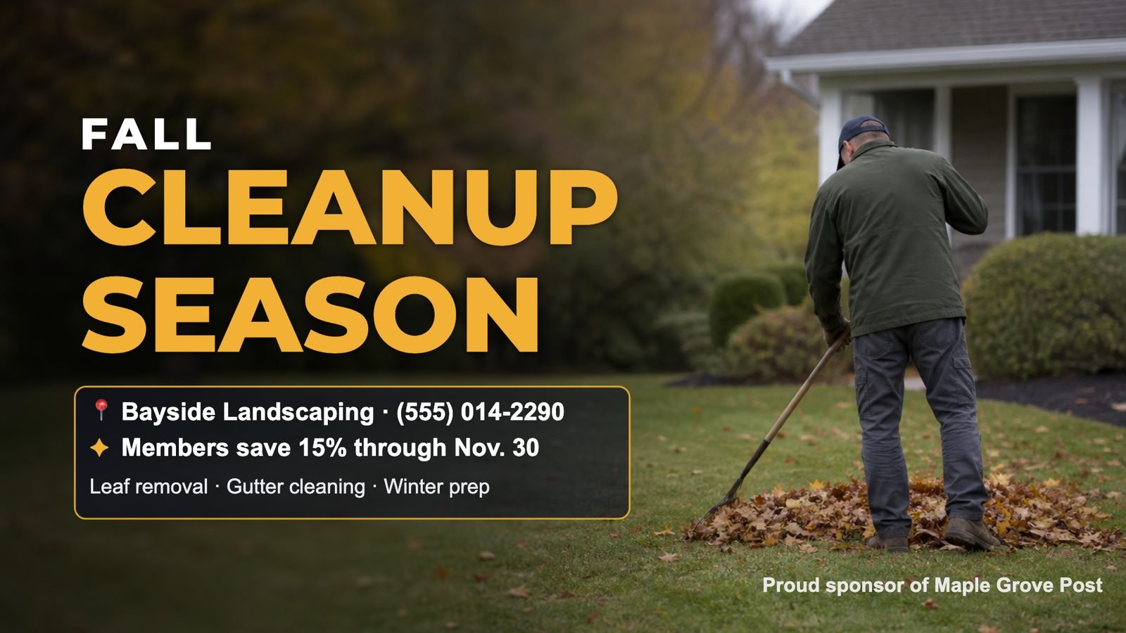 A local sponsor’s ad offering members a discount